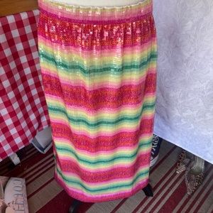 NWT - J. Crew Striped Sequin Skirt. Size Medium.